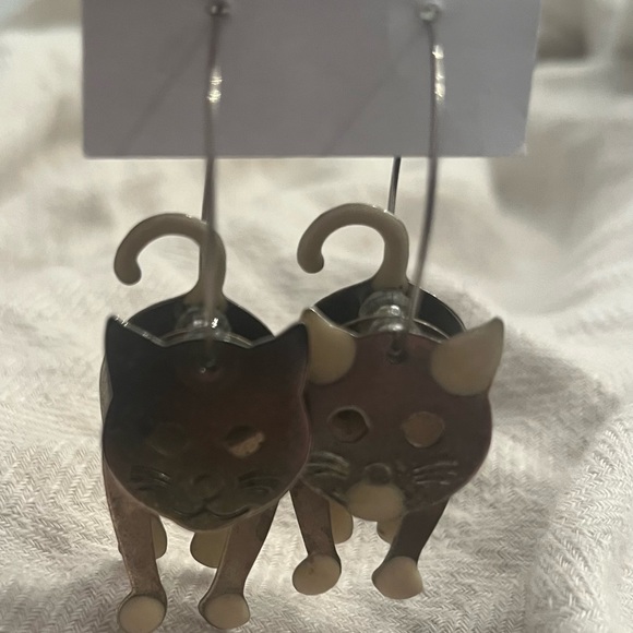Vintage rare cat earrings - Picture 10 of 11